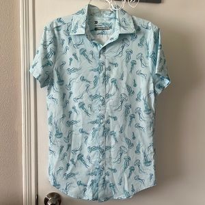 All in Motion Mens Short Sleeve Button Up
